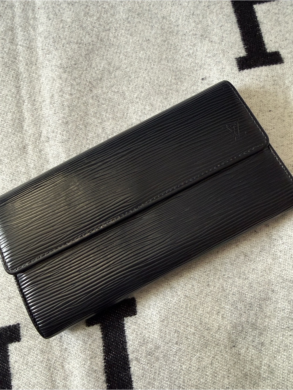 Louis Vuitton Black Epi Leather Long Wallet